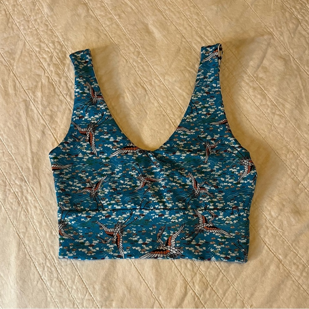 Blue Patterned Bikini Top